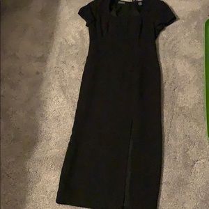 Long black dress with front split